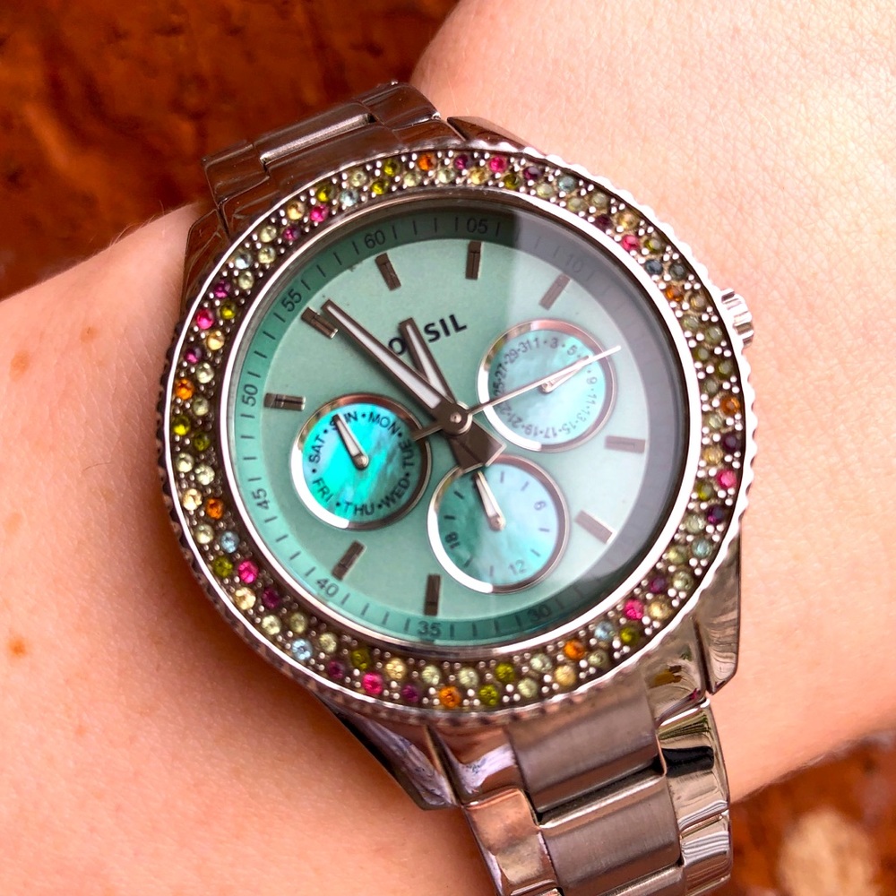 FOSSIL watch ES3051 mint green
